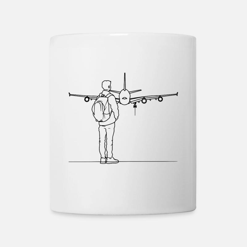 Plane Spotter Zeichnung - Tasse - Weiß