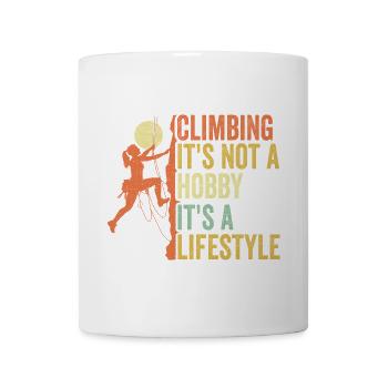 Klettern - es ist kein Hobby. Es ist ein Lebensstil - Tasse - Weiß - Vorne