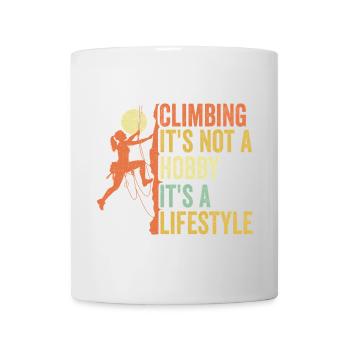 Klettern - es ist kein Hobby. Es ist ein Lebensstil - Tasse - Weiß - Vorne