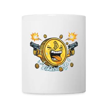 Bitcoin Gangster - Conception Crypto Drôle - Mug blanc - blanc - Devant