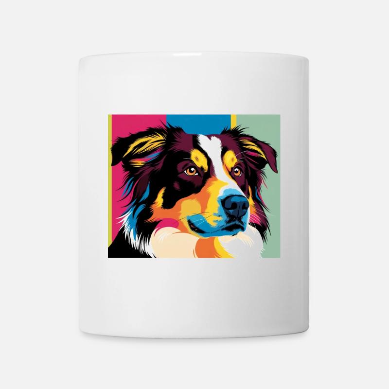 Portrait de chien pop coloré - Mug blanc - blanc
