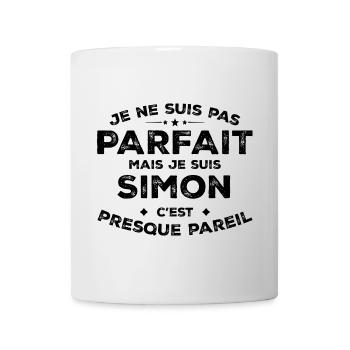 Simon Un Prénom, Une Attitude L’Humour Simon - Mug blanc - blanc - Devant