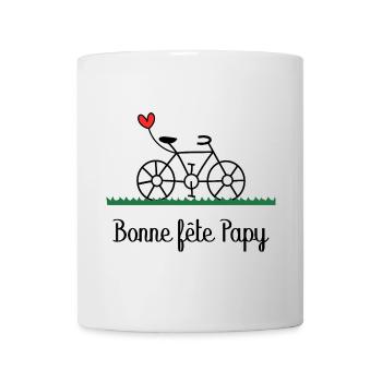 PAPY. FÊTE DES PÈRES. BONNE FÊTE PAPY. JE T'AIME. - Mug blanc - blanc - Devant