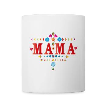 Typographie de maman colorée – Aimante et joyeuse - Mug blanc - blanc - Devant