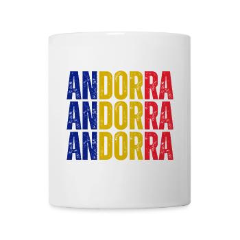 Flagge von Andorra, andorranischer Stolz - Tasse - Weiß - Vorne
