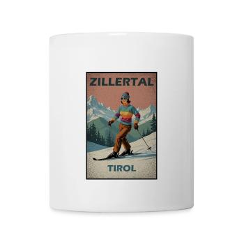 Zillertal Skifahren Alpen - Tasse - Weiß - Vorne