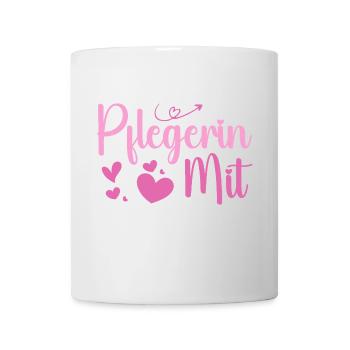 Pflegerin - Herz Symbol - Pflegefachfrau - DANKE - Tasse - Weiß - Vorne