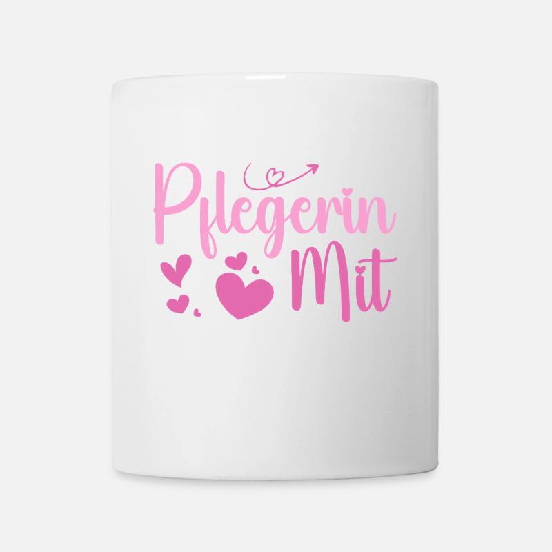 Pflegerin - Herz Symbol - Pflegefachfrau - DANKE - Tasse - Weiß