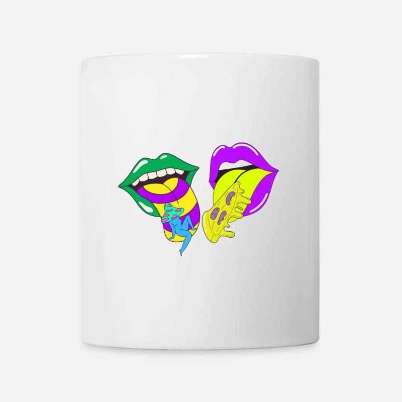 Psychedelische Lippen mit Säure und Pilzen - Tasse - Weiß