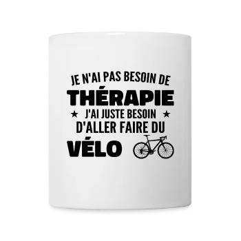 Therapy Cycling Gift Humor Cyclists - Mug - white - Front