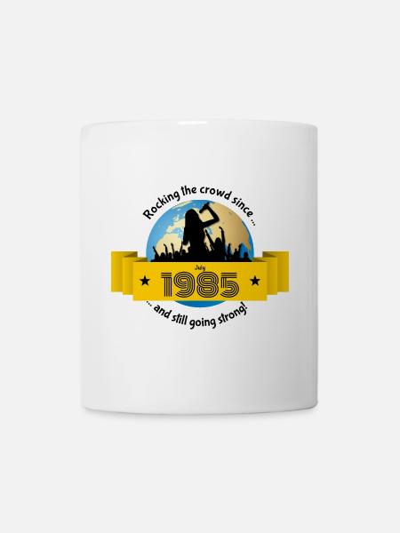 40. Geburtstag Rocking the crowd since 07/1985 - Tasse - Weiß