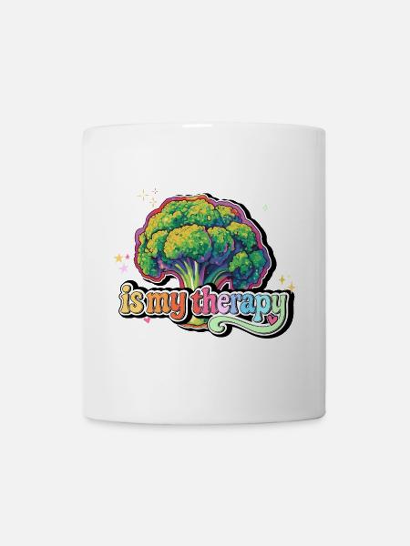 Le brocoli est ma thérapie - Mug blanc - blanc