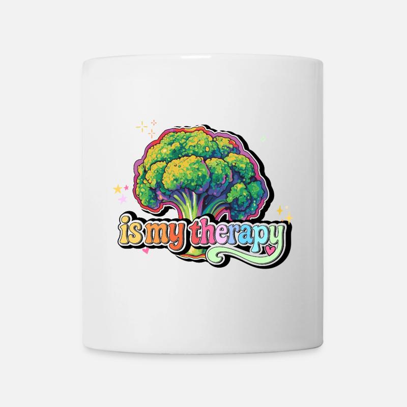Le brocoli est ma thérapie - Mug blanc - blanc