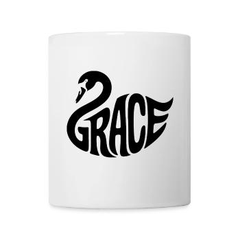 Grace - Cooles Schwanen-Logo - Tasse - Weiß - Vorne