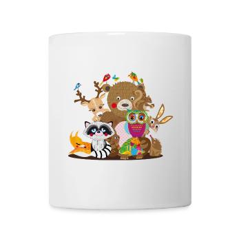 Des amoureux des animaux hauts en couleur unis – De joyeux compagnons de la forêt - Mug blanc - blanc - Devant