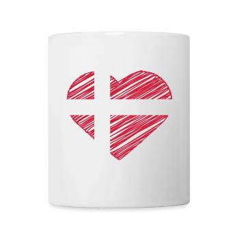 I Love Denmark With Denmark Flag In a Heart Shirt - Tasse - Weiß - Vorne