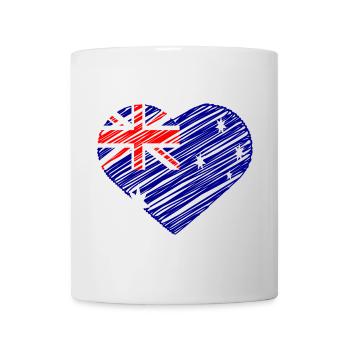 Australische Flagge Herz Design - Tasse - Weiß - Vorne