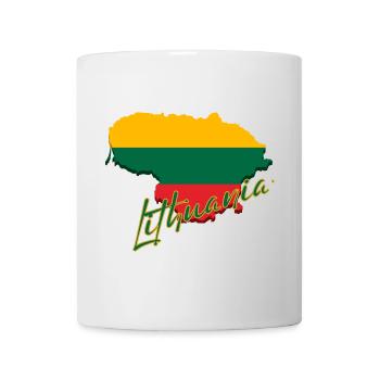 Map of Lithuania, flag of Lithuania - Mug - white - Front