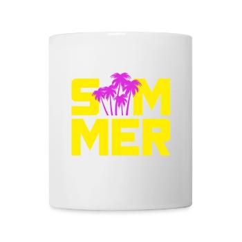 Été Palmiers Soleil Vacances Camping Plage Loisirs - Mug blanc - blanc - Devant