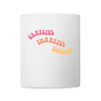 Grateful Thankful - Gratitude - Gift - Mug - white - Front