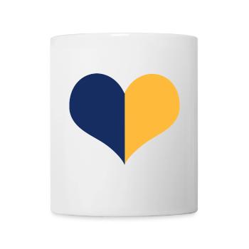 Upper Lusatia - blue yellow heart - Mug - white - Front