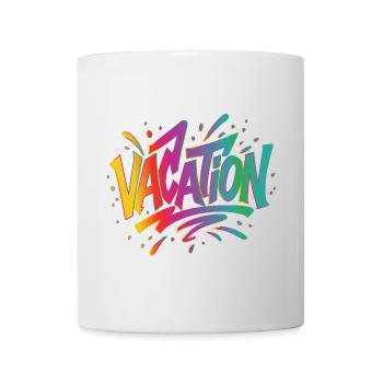 VACATION lettering – Colorful graffiti in summer style - Mug - white - Front
