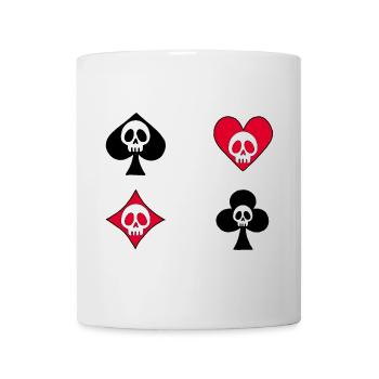Totenköpfe und Kartenspiel - Tasse - Weiß - Vorne