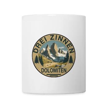 Drei Zinnen rund - Tasse - Weiß - Vorne