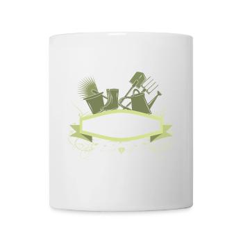 Bannière de jardin décorative avec outils - Mug blanc - blanc - Devant