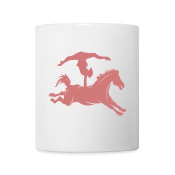 Minimalistische Pferd Reiten Silhouette Voltigiere - Tasse - Weiß - Vorne