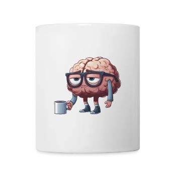 Breloque cérébrale décontractée avec café - Mug blanc - blanc - Devant