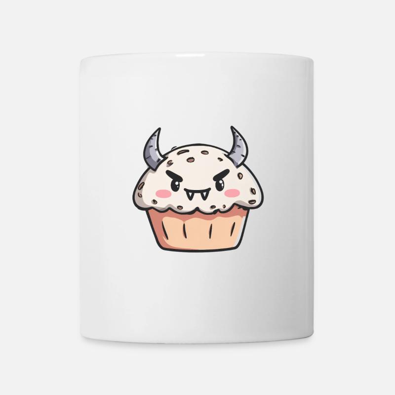 Cute Monster Cupcake Illustration - Mug - white