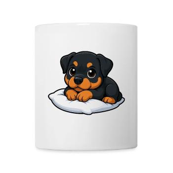 Süßer Rottweiler Cartoon entspannt kuschelig - Tasse - Weiß - Vorne