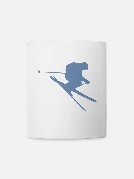 Skier Silhouette im Sprung - Tasse - Weiß