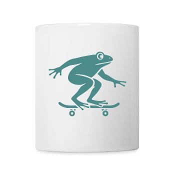 Minimalist Frog Toad Toad Skateboarder - Mug - white - Front