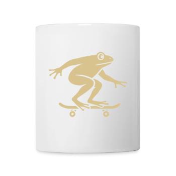 Minimalist Frog Toad Toad Skateboarder - Mug - white - Front