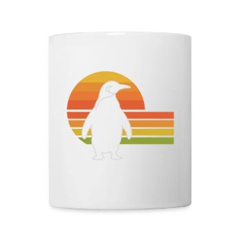 Penguin silhouette sunset design - Mug - white - Front