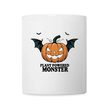 Plant Powered Monster – Halloween Kürbis - Tasse - Weiß - Vorne