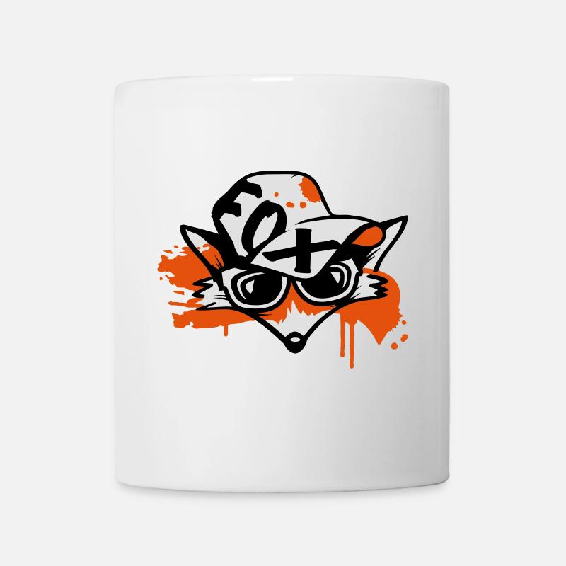 Un renard avec une casquette de baseball - Mug blanc - blanc