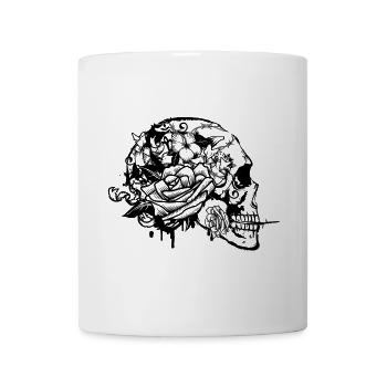 Skull with Rose - Mug blanc - blanc - Devant