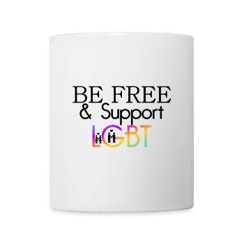 Be Free & Soutenez le cadeau LGBT - Mug blanc - blanc - Devant
