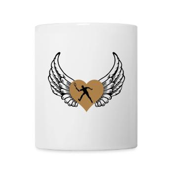 Tennis heart with wings - Mug - white - Front
