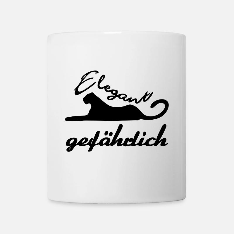 Elegant gefährlich Katze wild lustig Geschenk - Tasse - Weiß