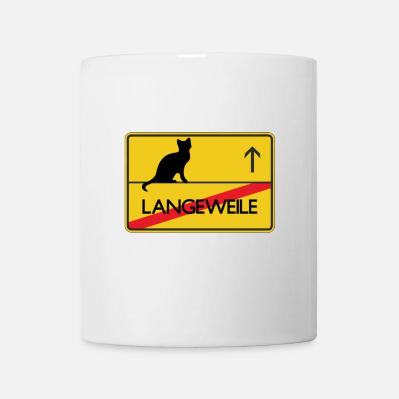 Ortsschild Katze Geschenk - Tasse - Weiß