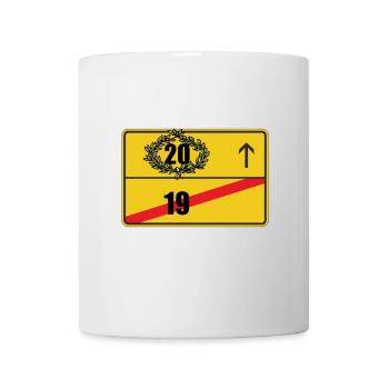 Ortsschild 20. Geburtstag Geschenk - Tasse - Weiß - Vorne