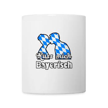 Küss mich Bayerisch Bayern Liebe Paar Geschenk - Tasse - Weiß - Vorne