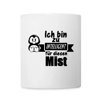 Pinguin Spruch - Zu intelligent Geschenk - Tasse - Weiß - Vorne