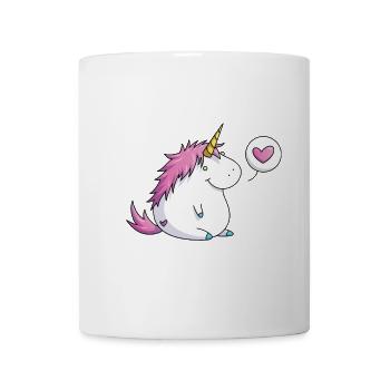 Fat unicorn with heart - Mug - white - Front