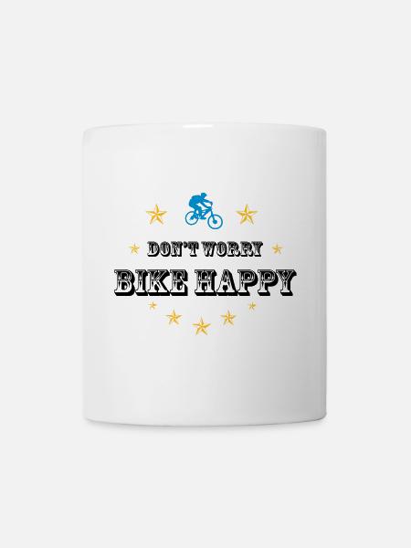 Don't worry bike happy - Tasse - Weiß