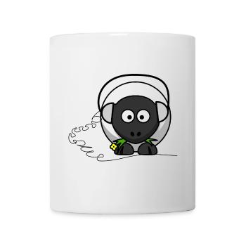 Lustiges Schaf mit Kopfhörer - Tasse - Weiß - Vorne